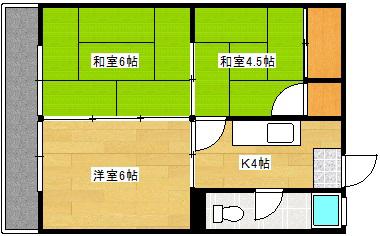 大宮グリーンハイツ(3K/3階)の間取り写真