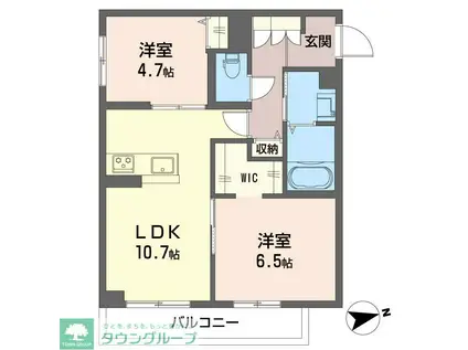 レジデンシア湘南茅ヶ崎(2LDK/1階)の間取り写真