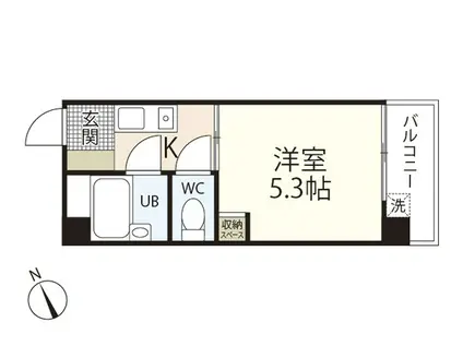 ウエストヒル(1K/2階)の間取り写真