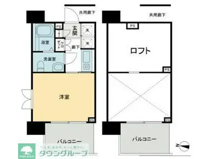 スタジオスクエア住吉(1K/3階)の間取り写真
