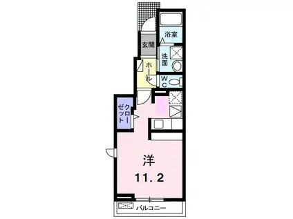 クオリティー ワン(ワンルーム/1階)の間取り写真