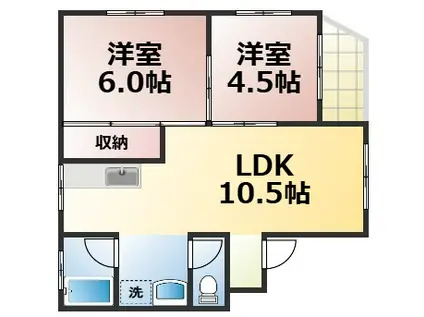 パルミエール新今里(2LDK/4階)の間取り写真