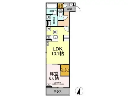 アローフィールド杏(1LDK/1階)の間取り写真