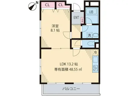 セピアコート(1LDK/1階)の間取り写真