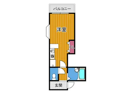 アルファビル(ワンルーム/4階)の間取り写真