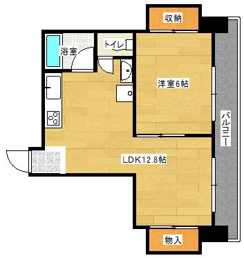 エイトビル6(1LDK/4階)の間取り写真