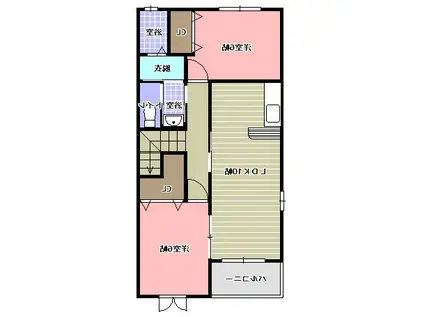 エスポワール壱番館(2LDK/2階)の間取り写真