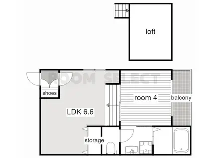 KROC(1LDK/1階)の間取り写真