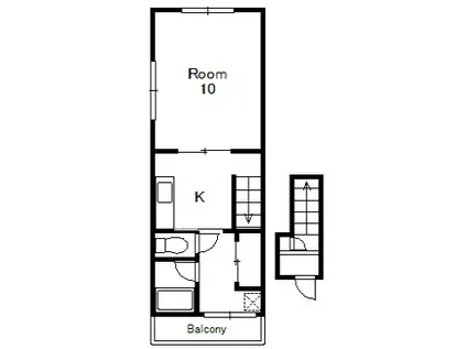 戸川ハイツ(1K/2階)の間取り写真