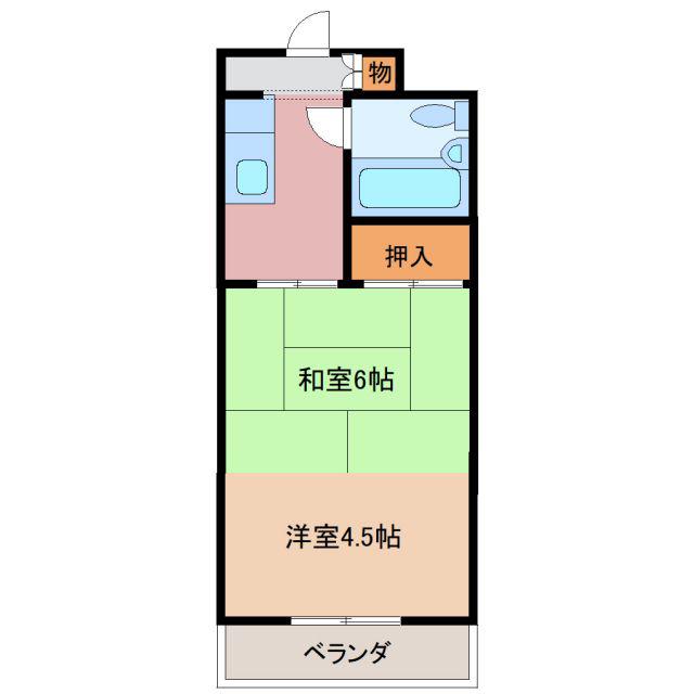 第一ビューハイツ兄山(2K/7階)の間取り写真