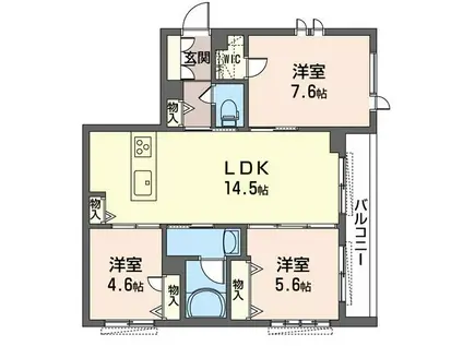  ハルモニアステラ(3LDK/2階)の間取り写真