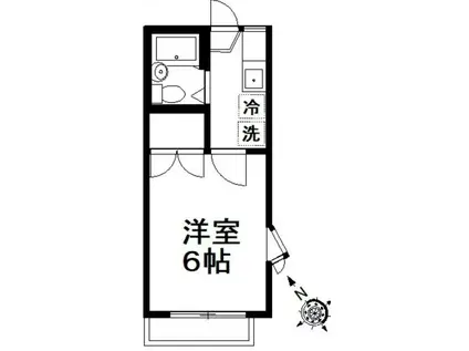 メゾンドボヌール(1K/2階)の間取り写真