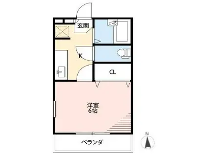 西一番館(1K/1階)の間取り写真