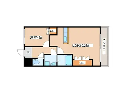 エスポワール(1LDK/1階)の間取り写真