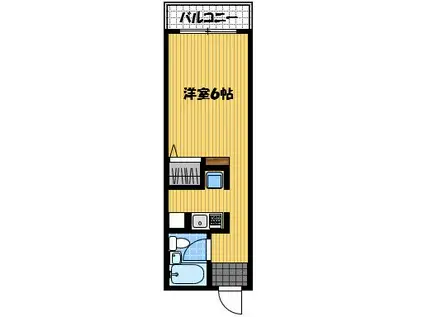 西部ハイツ平和公園(1K/4階)の間取り写真