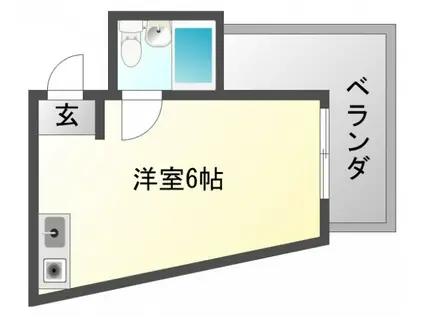 パティオ千里山(ワンルーム/2階)の間取り写真