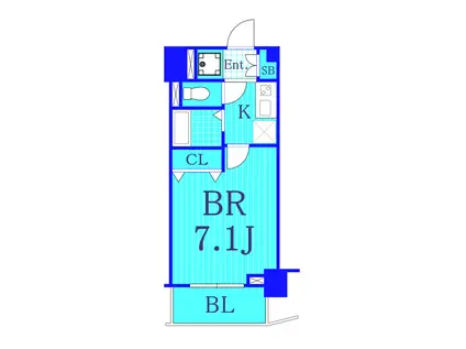 フェニックス横濱井土ヶ谷(1K/6階)の間取り写真