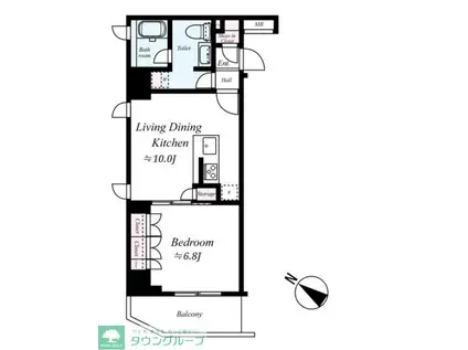 カーサスプレンディッド小石川(1LDK/2階)の間取り写真