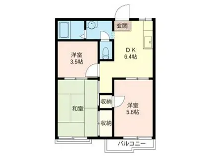 クレフォート影取D(3DK/2階)の間取り写真