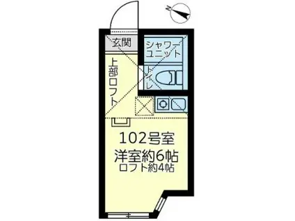 ラロシェル石川町(ワンルーム/1階)の間取り写真