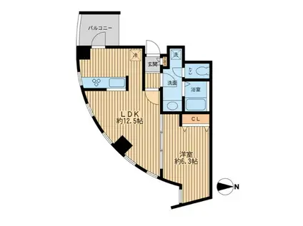 ウィルテラス新代田(1LDK/5階)の間取り写真