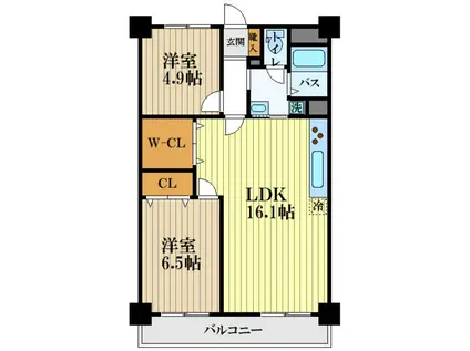 秀和めじろ台レジデンス(2SLDK/10階)の間取り写真