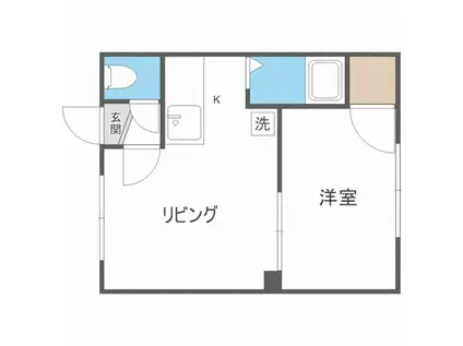 メゾンファルス(1DK/3階)の間取り写真