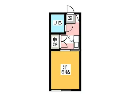 コーポ京(1K/2階)の間取り写真