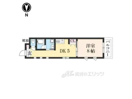 ラングハイツ(1DK/5階)の間取り写真