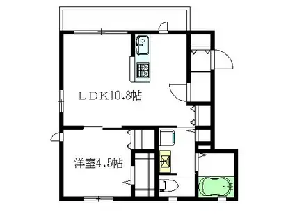 MAISON DE FLEURII(1LDK/1階)の間取り写真