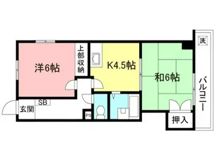 ヴィラージュ永福(2K/1階)の間取り写真