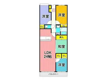 サンロードシティマンション(4LDK/5階)の間取り写真