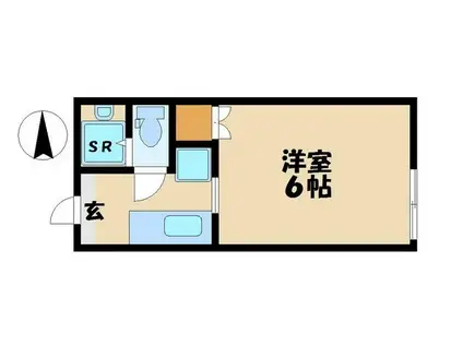 メゾン・カルガ(1K/1階)の間取り写真