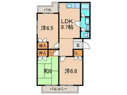 レイクビューハイツ(3LDK/3階)の間取り写真
