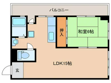 コンフォート六甲道(1LDK/2階)の間取り写真