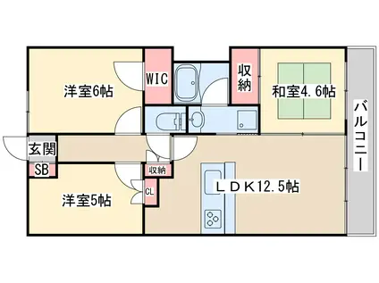 リーフクリエイトフィールシティ(3LDK/3階)の間取り写真