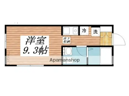 WITH PLACE 月見台(ワンルーム/1階)の間取り写真