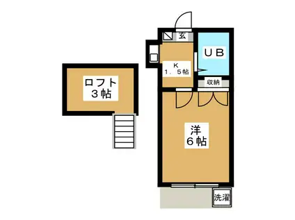 セサミハウス稔台(1K/1階)の間取り写真