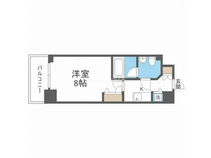 アーデン京町堀ウエスト(1K/8階)の間取り写真