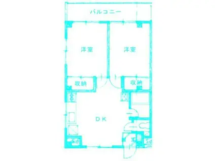 有明ビル(2DK/2階)の間取り写真