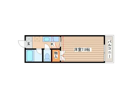 メゾンレローファレー(1K/2階)の間取り写真