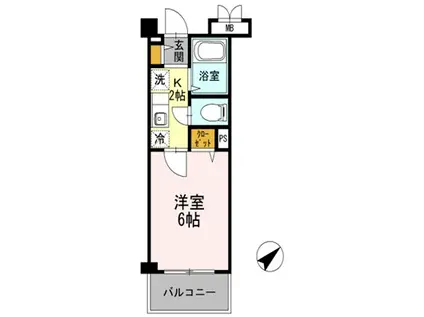 クレール加茂(1K/3階)の間取り写真