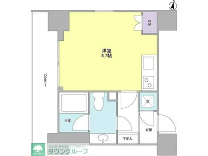 プレディアスタイル池上南ウエスト(ワンルーム/3階)の間取り写真