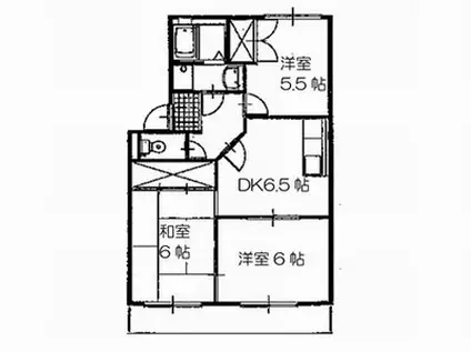 アルカン シェル(3DK/1階)の間取り写真