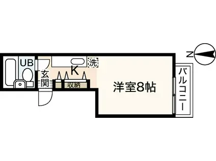 シャトレ天神(ワンルーム/6階)の間取り写真
