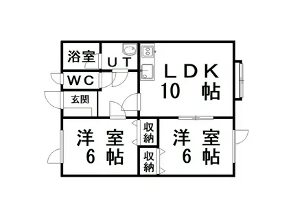 カーサビアンカ(2LDK/1階)の間取り写真
