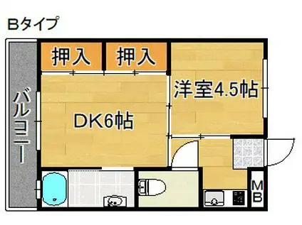 ビレッジハウス久保1・2・3号棟(1DK/2階)の間取り写真