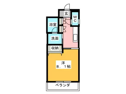 VESSEL(1K/1階)の間取り写真