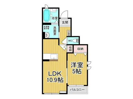 グリーンガーデンII(1LDK/1階)の間取り写真