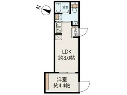 CIEL北赤羽(1LDK/1階)の間取り写真